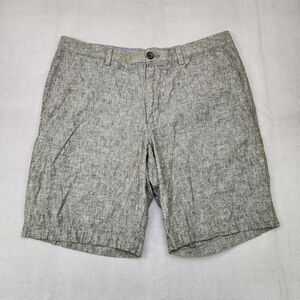 Banana Republic Linen Blend Aiden Shorts Men's 34 Gray Chino Casual Preppy 10"